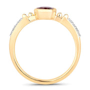 Bids.com 1.00 Carat Genuine Ruby and White Diamond 14K Yellow Gold Ring Rings White Smoke size 6.00,size 7.00,size 8.00