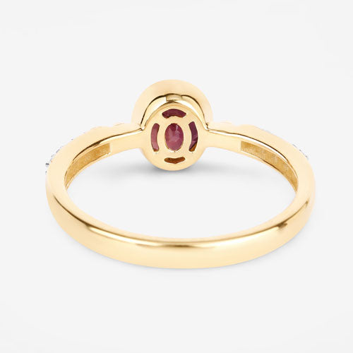 Bids.com 1.00 Carat Genuine Ruby and White Diamond 14K Yellow Gold Ring Rings White Smoke size 6.00,size 7.00,size 8.00