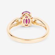 Bids.com 0.95 Carat Genuine Ruby and White Diamond 14K Yellow Gold Ring Rings White Smoke size 6.00,size 7.00,size 8.00