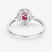 Bids.com 1.06 Carat Genuine Ruby and White Diamond 14K White Gold Ring Rings White Smoke size 6.00,size 7.00,size 8.00