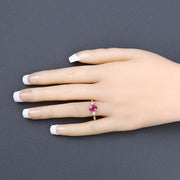 Bids.com 1.22 Carat Genuine Ruby and White Diamond 14K Yellow Gold Ring Rings Bisque size 6.00,size 7.00,size 8.00