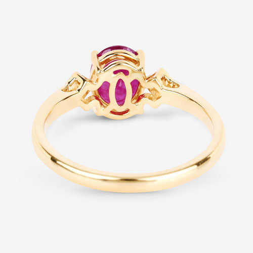 Bids.com 1.22 Carat Genuine Ruby and White Diamond 14K Yellow Gold Ring Rings White Smoke size 6.00,size 7.00,size 8.00