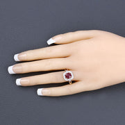 Bids.com 1.67 Carat Genuine Ruby and White Diamond 14K Yellow Gold Ring Rings Bisque size 6.00,size 7.00,size 8.00