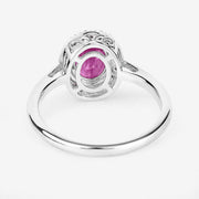 Bids.com 1.83 Carat Genuine Ruby and White Diamond 14K White Gold Ring Rings White Smoke size 6.00,size 7.00,size 8.00
