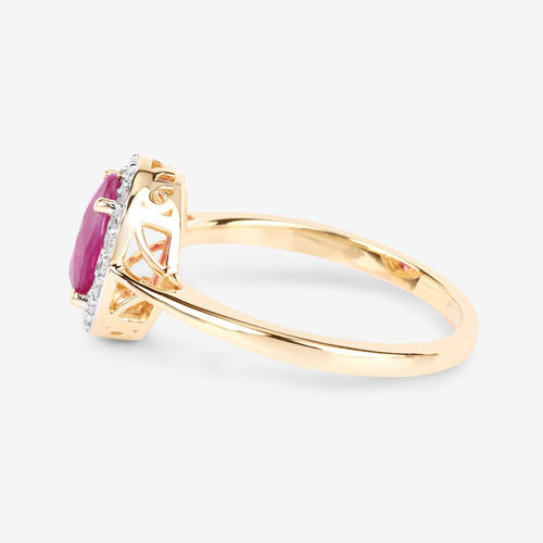 Bids.com 1.83 Carat Genuine Ruby and White Diamond 14K Yellow Gold Ring Rings White Smoke size 6.00,size 7.00,size 8.00