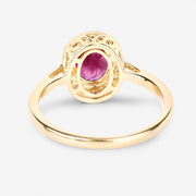Bids.com 1.83 Carat Genuine Ruby and White Diamond 14K Yellow Gold Ring Rings White Smoke size 6.00,size 7.00,size 8.00