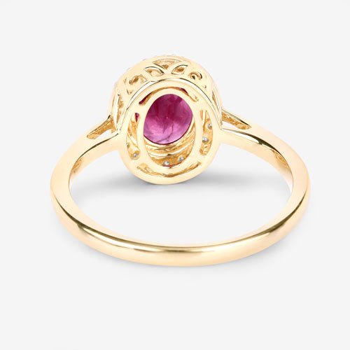 Bids.com 1.83 Carat Genuine Ruby and White Diamond 14K Yellow Gold Ring Rings White Smoke size 6.00,size 7.00,size 8.00