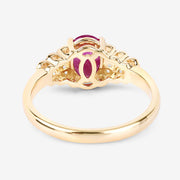 Bids.com 1.52 Carat Genuine Ruby and White Diamond 14K Yellow Gold Ring Rings White Smoke size 6.00,size 7.00,size 8.00