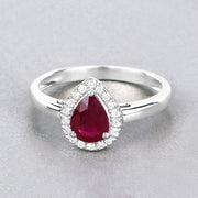Bids.com 1.02 Carat Genuine Ruby and White Diamond 14K White Gold Ring Rings Gray size 6.00,size 7.00,size 8.00