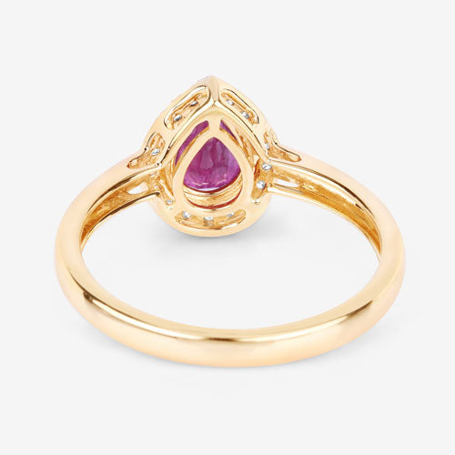 Bids.com 1.02 Carat Genuine Ruby and White Diamond 14K Yellow Gold Ring Rings White Smoke size 6.00,size 7.00,size 8.00