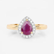 Bids.com 1.02 Carat Genuine Ruby and White Diamond 14K Yellow Gold Ring Rings White Smoke size 6.00,size 7.00,size 8.00