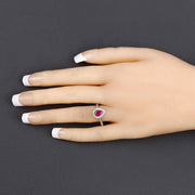 Bids.com 0.94 Carat Genuine Ruby and White Diamond 14K White Gold Ring Rings Wheat size 6.00,size 7.00,size 8.00
