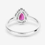 Bids.com 0.94 Carat Genuine Ruby and White Diamond 14K White Gold Ring Rings White Smoke size 6.00,size 7.00,size 8.00