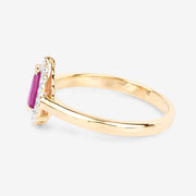 Bids.com 0.94 Carat Genuine Ruby and White Diamond 14K Yellow Gold Ring Rings White Smoke size 6.00,size 7.00,size 8.00