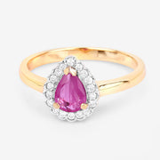 Bids.com 0.94 Carat Genuine Ruby and White Diamond 14K Yellow Gold Ring Rings White Smoke size 6.00,size 7.00,size 8.00