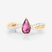 Bids.com 0.52 Carat Genuine Ruby and White Diamond 14K Yellow Gold Ring Rings White Smoke size 6.00,size 7.00,size 8.00