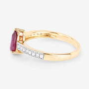 Bids.com 1.56 Carat Genuine Ruby and White Diamond 14K Yellow Gold Ring Rings White Smoke size 6.00,size 7.00,size 8.00