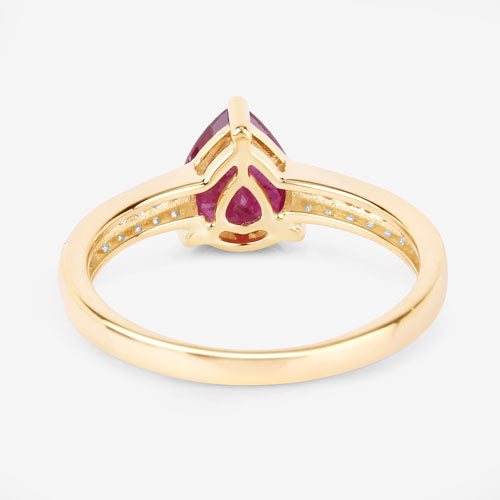 Bids.com 1.56 Carat Genuine Ruby and White Diamond 14K Yellow Gold Ring Rings White Smoke size 6.00,size 7.00,size 8.00