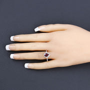 Bids.com 1.25 Carat Genuine Ruby and White Diamond 14K Yellow Gold Ring Rings Bisque size 6.00,size 7.00,size 8.00