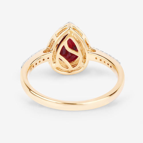 Bids.com 1.25 Carat Genuine Ruby and White Diamond 14K Yellow Gold Ring Rings White Smoke size 6.00,size 7.00,size 8.00
