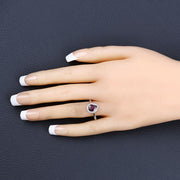 Bids.com 1.30 Carat Genuine Ruby and White Diamond 14K White Gold Ring Rings Peach Puff size 6.00,size 7.00,size 8.00