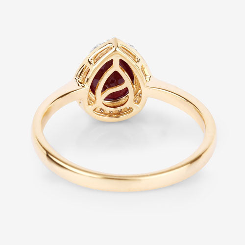 Bids.com 1.30 Carat Genuine Ruby and White Diamond 14K Yellow Gold Ring Rings White Smoke size 6.00,size 7.00,size 8.00