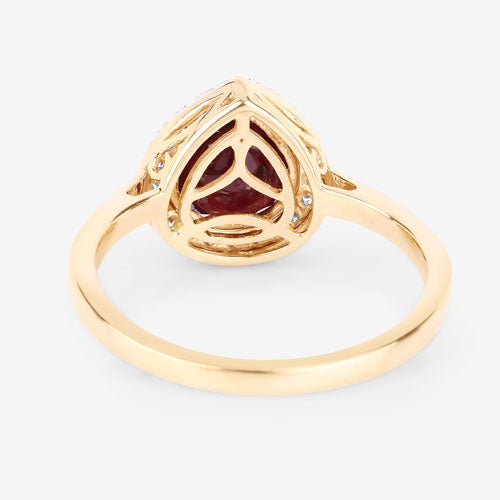 Bids.com 2.19 Carat Genuine Ruby and White Diamond 14K Yellow Gold Ring Rings White Smoke size 6.00,size 7.00,size 8.00