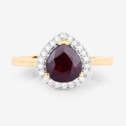 Bids.com 2.19 Carat Genuine Ruby and White Diamond 14K Yellow Gold Ring Rings White Smoke size 6.00,size 7.00,size 8.00
