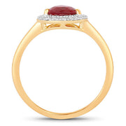 Bids.com 1.38 Carat Genuine Ruby and White Diamond 14K Yellow Gold Ring Rings White Smoke size 6.00,size 7.00,size 8.00