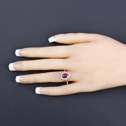 Bids.com 1.38 Carat Genuine Ruby and White Diamond 14K Yellow Gold Ring Rings Dark Slate Gray size 6.00,size 7.00,size 8.00