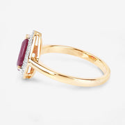Bids.com 1.38 Carat Genuine Ruby and White Diamond 14K Yellow Gold Ring Rings White Smoke size 6.00,size 7.00,size 8.00