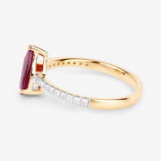 Bids.com 1.68 Carat Genuine Ruby and White Diamond 14K Yellow Gold Ring Rings White Smoke size 6.00,size 7.00,size 8.00