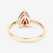 Bids.com 1.68 Carat Genuine Ruby and White Diamond 14K Yellow Gold Ring Rings White Smoke size 6.00,size 7.00,size 8.00