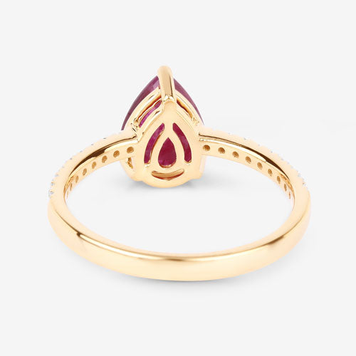 Bids.com 1.68 Carat Genuine Ruby and White Diamond 14K Yellow Gold Ring Rings White Smoke size 6.00,size 7.00,size 8.00
