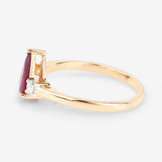 Bids.com 1.08 Carat Genuine Ruby and White Diamond 14K Yellow Gold Ring Rings White Smoke size 6.00,size 7.00,size 8.00