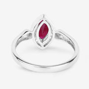 Bids.com 0.96 Carat Genuine Ruby and White Diamond 14K White Gold Ring Rings White Smoke size 6.00,size 7.00,size 8.00