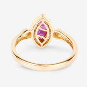 Bids.com 0.96 Carat Genuine Ruby and White Diamond 14K Yellow Gold Ring Rings White Smoke size 6.00,size 7.00,size 8.00
