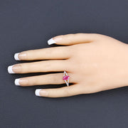 Bids.com 1.58 Carat Genuine Ruby and White Diamond 14K Yellow Gold Ring Rings Bisque size 6.00,size 7.00,size 8.00