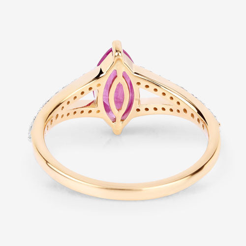 Bids.com 1.58 Carat Genuine Ruby and White Diamond 14K Yellow Gold Ring Rings White Smoke size 6.00,size 7.00,size 8.00
