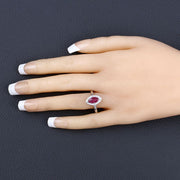 Bids.com 1.57 Carat Genuine Ruby and White Diamond 14K White Gold Ring Rings Wheat size 6.00,size 7.00,size 8.00