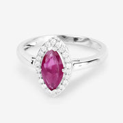 Bids.com 1.57 Carat Genuine Ruby and White Diamond 14K White Gold Ring Rings Lavender size 6.00,size 7.00,size 8.00