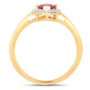 Bids.com 1.57 Carat Genuine Ruby and White Diamond 14K Yellow Gold Ring Rings White Smoke size 6.00,size 7.00,size 8.00