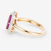 Bids.com 1.57 Carat Genuine Ruby and White Diamond 14K Yellow Gold Ring Rings White Smoke size 6.00,size 7.00,size 8.00