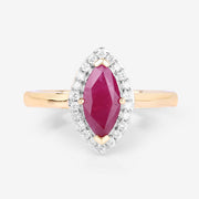 Bids.com 1.57 Carat Genuine Ruby and White Diamond 14K Yellow Gold Ring Rings White Smoke size 6.00,size 7.00,size 8.00