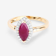 Bids.com 1.57 Carat Genuine Ruby and White Diamond 14K Yellow Gold Ring Rings White Smoke size 6.00,size 7.00,size 8.00