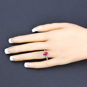 Bids.com 1.51 Carat Genuine Ruby and White Diamond 14K White Gold Ring Rings Bisque size 6.00,size 7.00,size 8.00