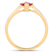 Bids.com 1.51 Carat Genuine Ruby and White Diamond 14K Yellow Gold Ring Rings White Smoke size 6.00,size 7.00,size 8.00