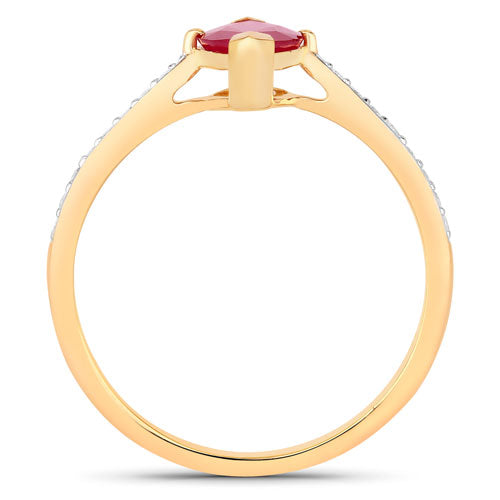 Bids.com 1.51 Carat Genuine Ruby and White Diamond 14K Yellow Gold Ring Rings White Smoke size 6.00,size 7.00,size 8.00