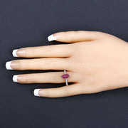 Bids.com 1.51 Carat Genuine Ruby and White Diamond 14K Yellow Gold Ring Rings Bisque size 6.00,size 7.00,size 8.00