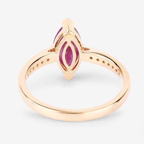 Bids.com 1.51 Carat Genuine Ruby and White Diamond 14K Yellow Gold Ring Rings White Smoke size 6.00,size 7.00,size 8.00